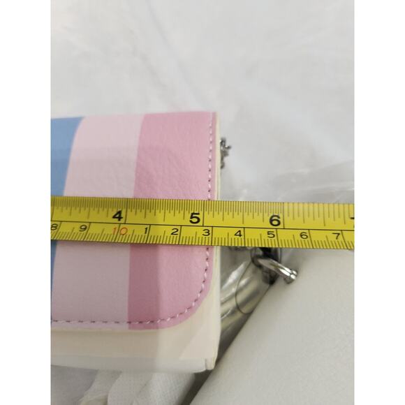 INC NWT Sibbell 2-Piece Set White Vanilla Crossbody Stripe Mini Shoulder Bag - Picture 8 of 9